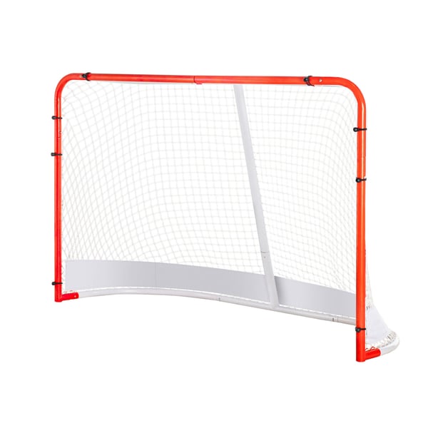 Hockeymål, 183x64x122 cm, Hvid/Rød, Stål