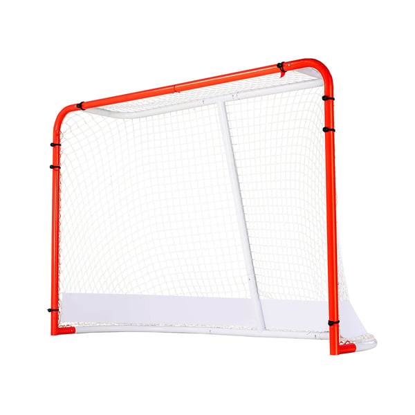 Hockeymål, 183x64x122 cm, Hvid/Rød, Stål