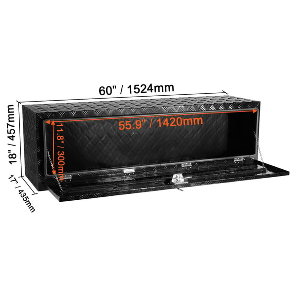 Underkasse til lastbil, 152,4x43,2x45,7 cm, aluminium, opbevaring