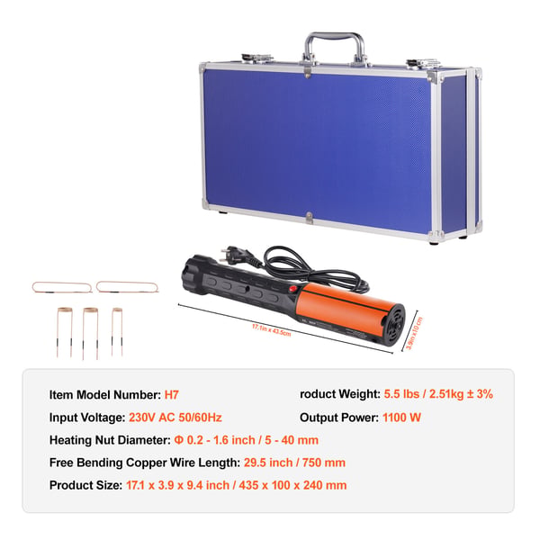 Induktionsvärmare Kit, 43,5x10x24 cm, Portabel Flamlös Verktyg