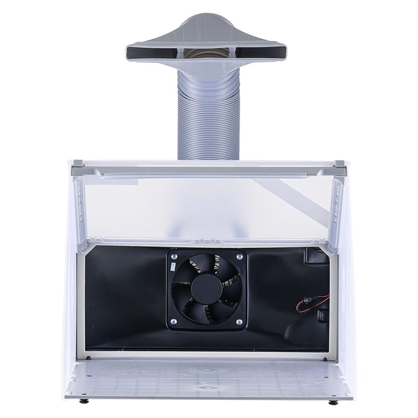Airbrush sprøjtekabine, 48x42x34 cm, bærbar, LED-lys, udsugningsventilator