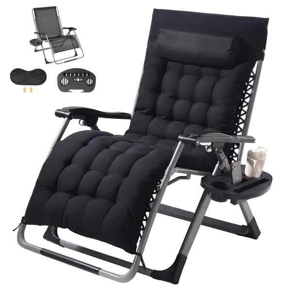 Zero Gravity-stol, 159x82,5x79,5 cm, Svart, Justerbar vilstol