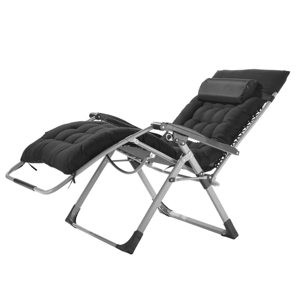 Zero Gravity-stol, 159x82,5x79,5 cm, Svart, Justerbar vilstol