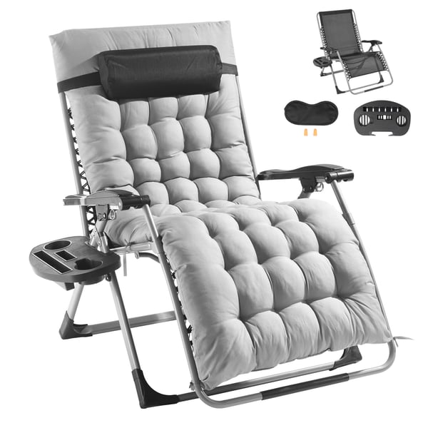 Zero Gravity Stol, 86.5x82.5x111 cm, Grå, Justerbar Liggestol