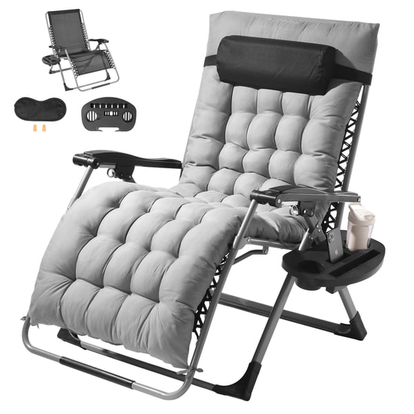 Zero Gravity Stol, 86.5x82.5x111 cm, Grå, Justerbar Liggestol