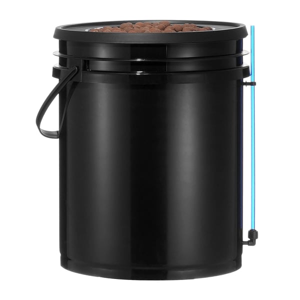 Hydroponiskt system, Recirkulerande Deep Water Culture 4 hinkar, 30x30x38 cm, Svart, PP-material