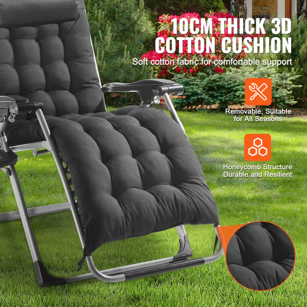 Zero Gravity-stol 86,5x64,5x111 cm svart, Recliner loungestol