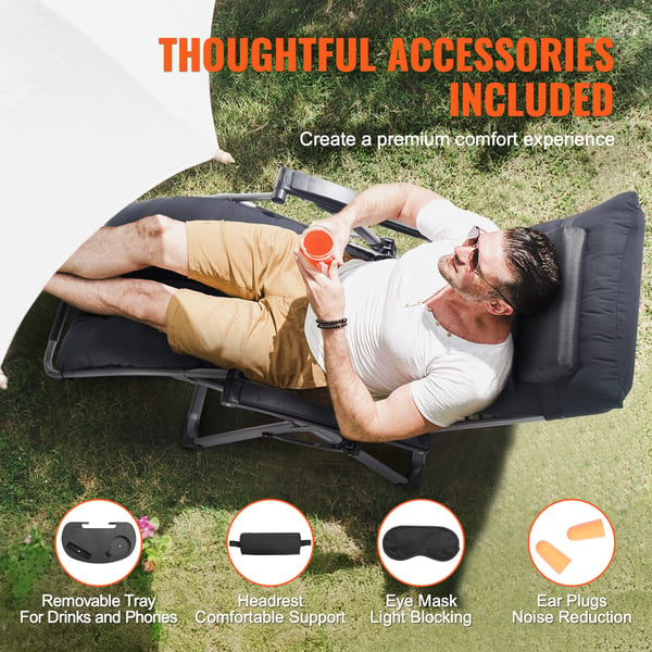 Zero Gravity-stol 86,5x64,5x111 cm svart, Recliner loungestol