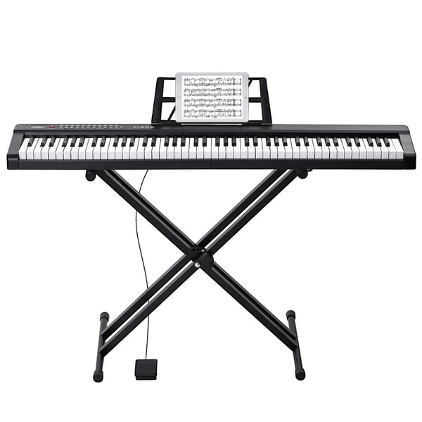 Digitaalinen pianokoskettimisto, 88 koskettimen puolipainotettu, 128,5x22,5x120 cm, musta, sähköinen koskettimisto
