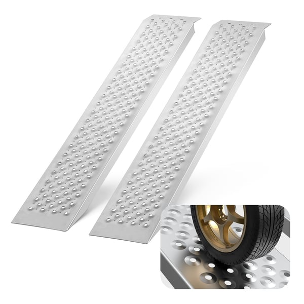 Lastset för påkörningsramp, 1200x215x42 mm, aluminium, halkskydd, portabel förvaring