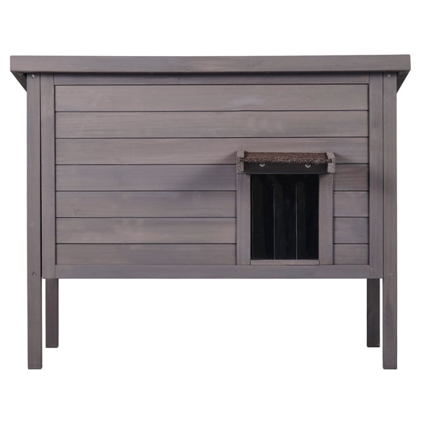 Udendørs kattehus, 87x53,5x69 cm, grå, træhus Udendørs kattehus, 87x53,5x69 cm, grå, træhus
