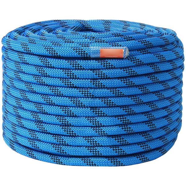 Statisk klätterrep 38.1x1.27 cm blå, polyester