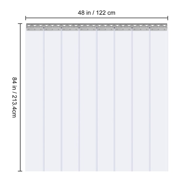 Strimmelgardin, PVC-dørgardin, 121,9x213,4 cm, Klar, Plastik