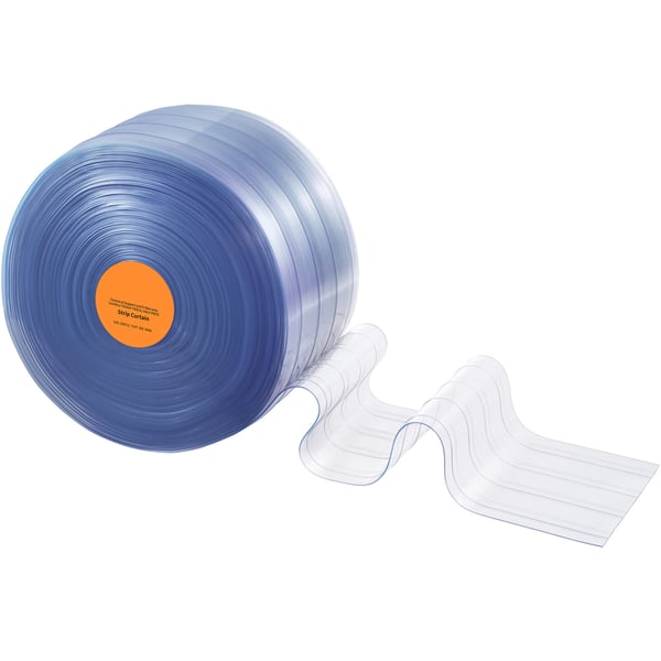 PVC-strimmelgardin, 4572x20 cm, Klar, Ribbet plastdørstrimmel