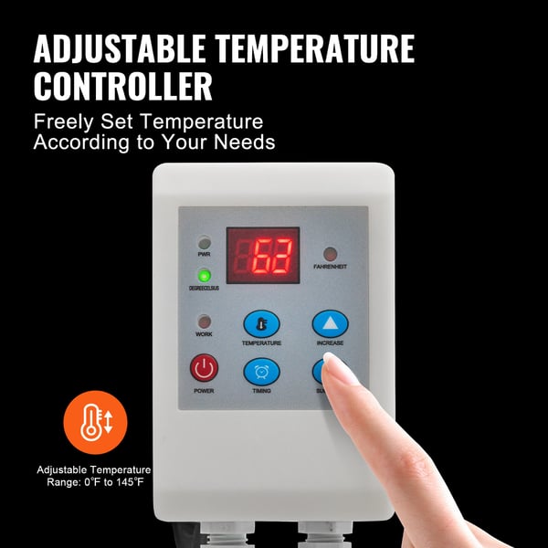 Tynnyrilämmitin 208,2 L 1300W 0-63°C säädettävä, metalli, eristetty