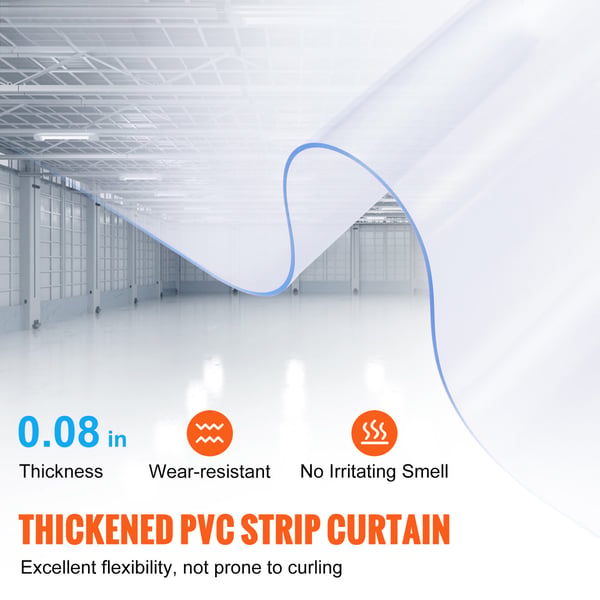 Stripgardin, PVC-dörrgardin, 4997.4x20.3 cm, Klar, Plast