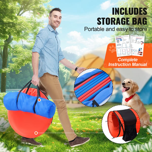 Hund Agility Træningssæt, 7 Dele, 71x299,9x60 cm, Justerbar, PVC