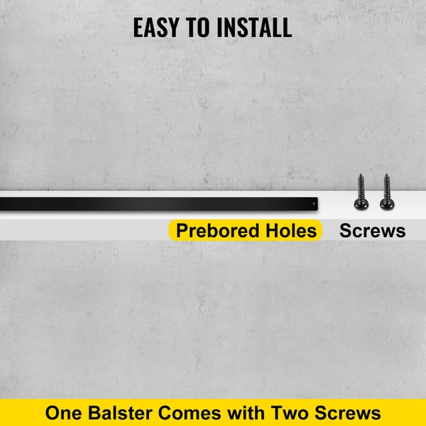 Däckspjälor, 75x2,5 cm, Svart, Aluminiumlegering