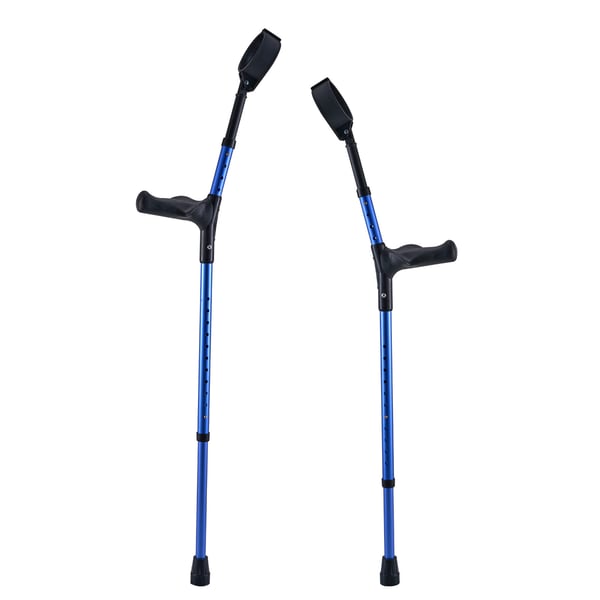 Underarmskrykker, Justerbar aluminium, 22.5x10x79.5-112.5 cm, Medicinsk støtte