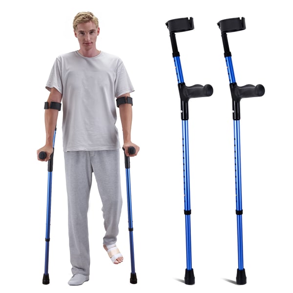Underarmskryckor, Justerbar aluminium, 22.5x10x79.5-112.5 cm, Medicinskt stöd
