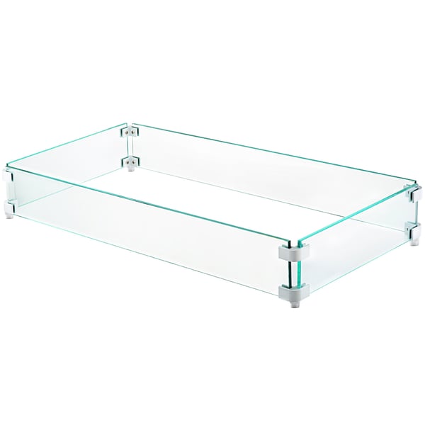 Vindskydd för eldstad, 96,5x26,7x15,2 cm, Klar, Härdat glas