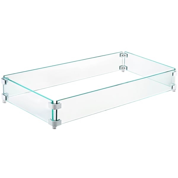 Vindskydd för eldstad, 96,5x26,7x15,2 cm, Klar, Härdat glas