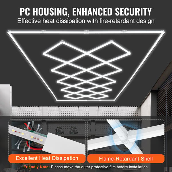 LED Garage Taklampor, 4840x2433x42 mm, Kallvit, Belysning