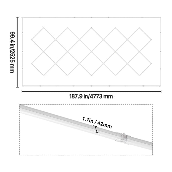 LED Garage Taklampor, 4840x2433x42 mm, Kallvit, Belysning
