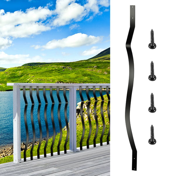 Däckbalustrar, 82x2,5 cm, Svart, Järn