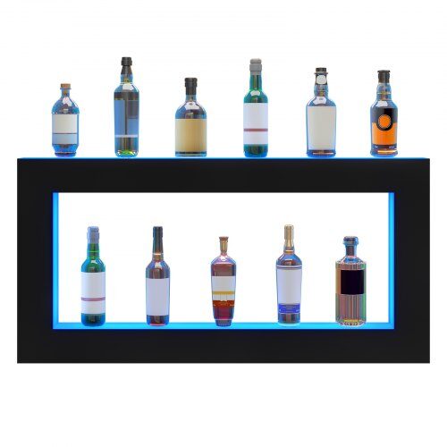 LED spiritusflaske displayhylde, 1210x600x114 mm, flerfarvet, akryl