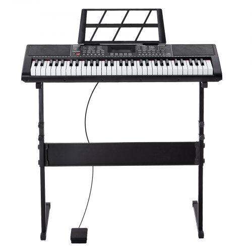 Digitalt Keyboardpiano, 61 tangenter, 85x25,5x120 cm, Justerbart stativ, Elektriskt