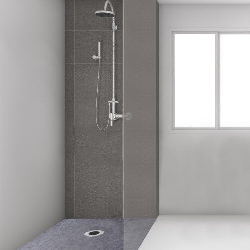 Vattentät duschkit, duschbricka 121,9x182,9 cm, grå, ABS-material