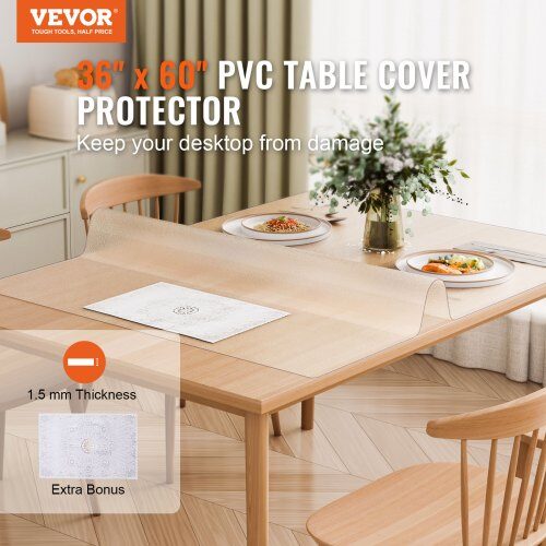 Bordsskydd, 91,4x152,4 cm, Transparent, PVC