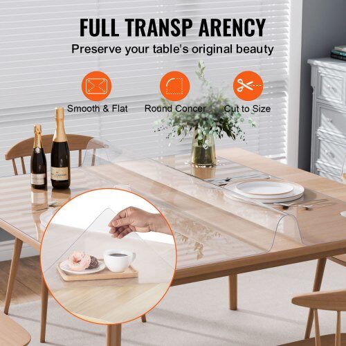 Bordbeskytter, 137x137 cm, Transparent, PVC