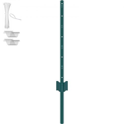 Staketstolpe, 10-pack U-profil kraftig, 86.5x15x91.4 cm, Grön, Stål