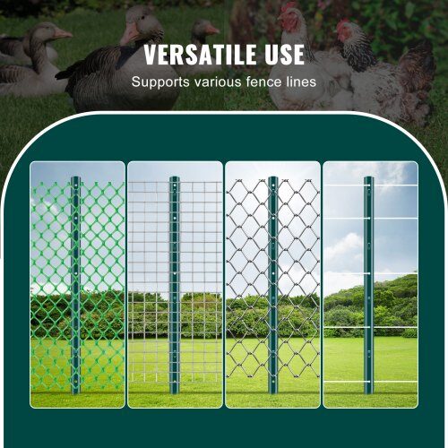 Staketstolpe, 10-pack U-profil kraftig, 86.5x15x91.4 cm, Grön, Stål