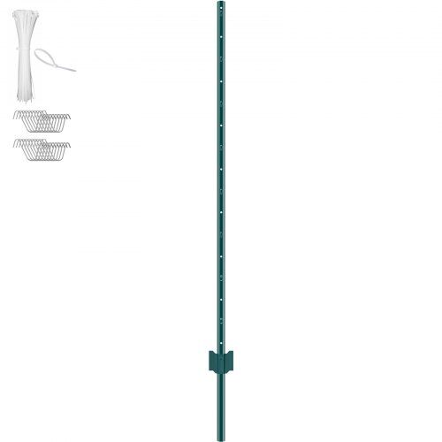 Hegnspæl, 10-pak U-profil kraftig stål, 86.5x15x152.4 cm, grøn