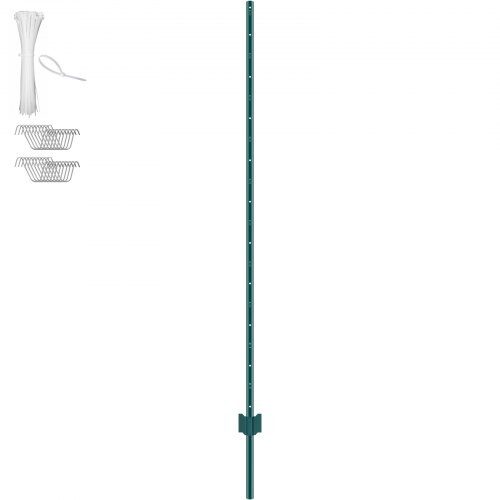 Hegnspæl 86.5x15x182.8 cm Grøn Metal Pakke med 10