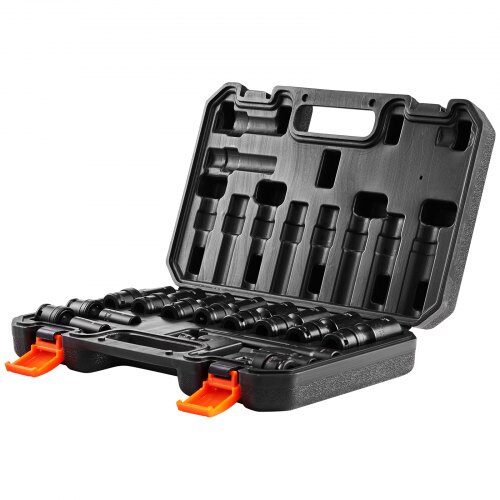 Hylsnyckelsats, 14 delar 10-19 mm, 32,5x21,5x7 cm, Stål, Förvaringsväska