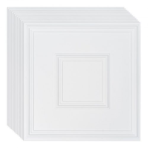 Loftplader, 61x61 cm, Hvid, PVC