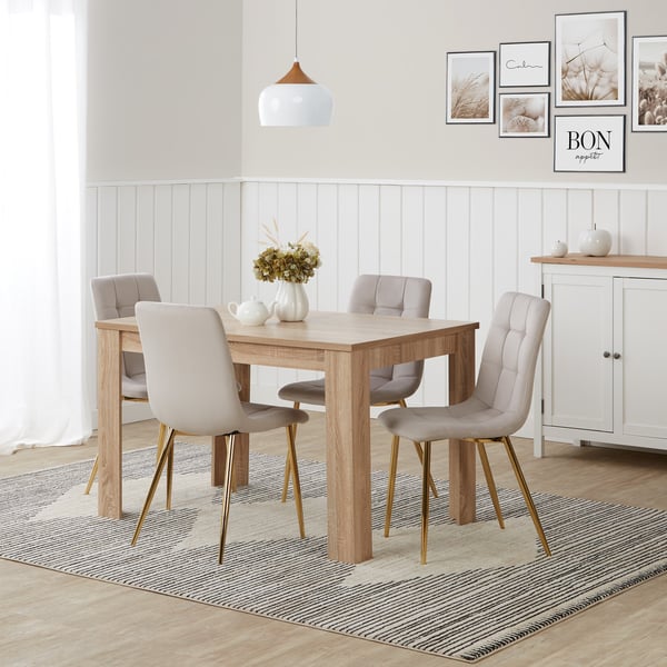 Spisestolssæt, Home, Polstrede Æggestole, 43,5x88x50 cm, Creme