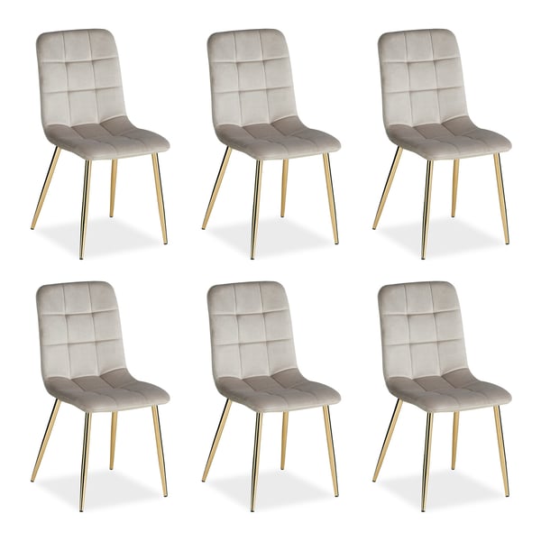 Spisestuestol sæt, Home, Polstrede æggestole, 43,5x88x50 cm, Creme