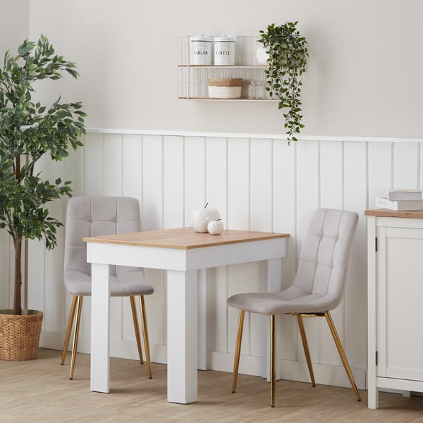 Spisestuestol sæt, Home, Polstrede æggestole, 43,5x88x50 cm, Creme