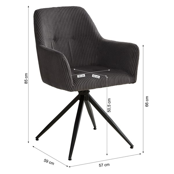 Spisestol sæt, Home, 57x85x59 cm, grå