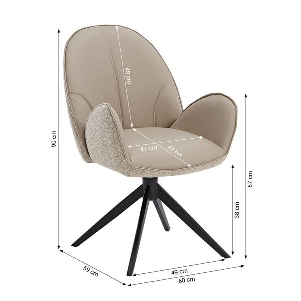Spisestol, Home, 60x90x59 cm, Beige