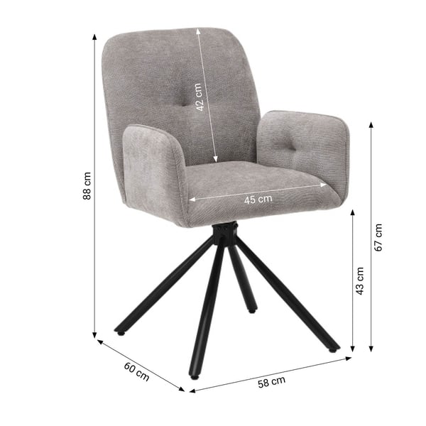 Stoppad stol, Home, 56x86,5x62 cm, grå