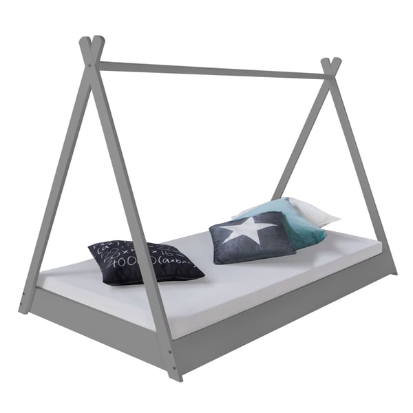 Børneseng, Home, Tipi Telt Seng med Madras, 105,5x208x132,5 cm, Grå