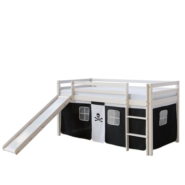 Loftseng, Home, 207,5x110x219,5 cm, Sort og Hvid, Træ