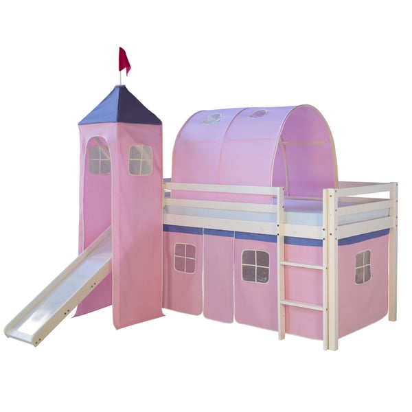 Køjeseng, Home, 207,5x228x96,5 cm, Pink og Hvid