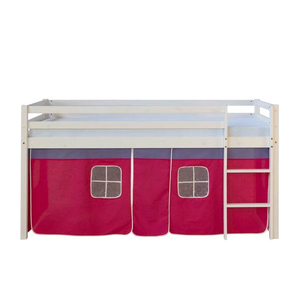 Loftseng, Home, 207,5x110x96,5 cm, hvid og lyserød